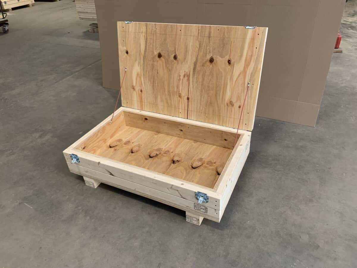 Heavy Duty Hinged Crate - Wooden Box