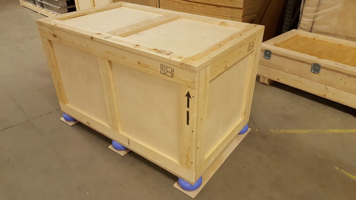 Custom Shipping Crate with Isolation Pads